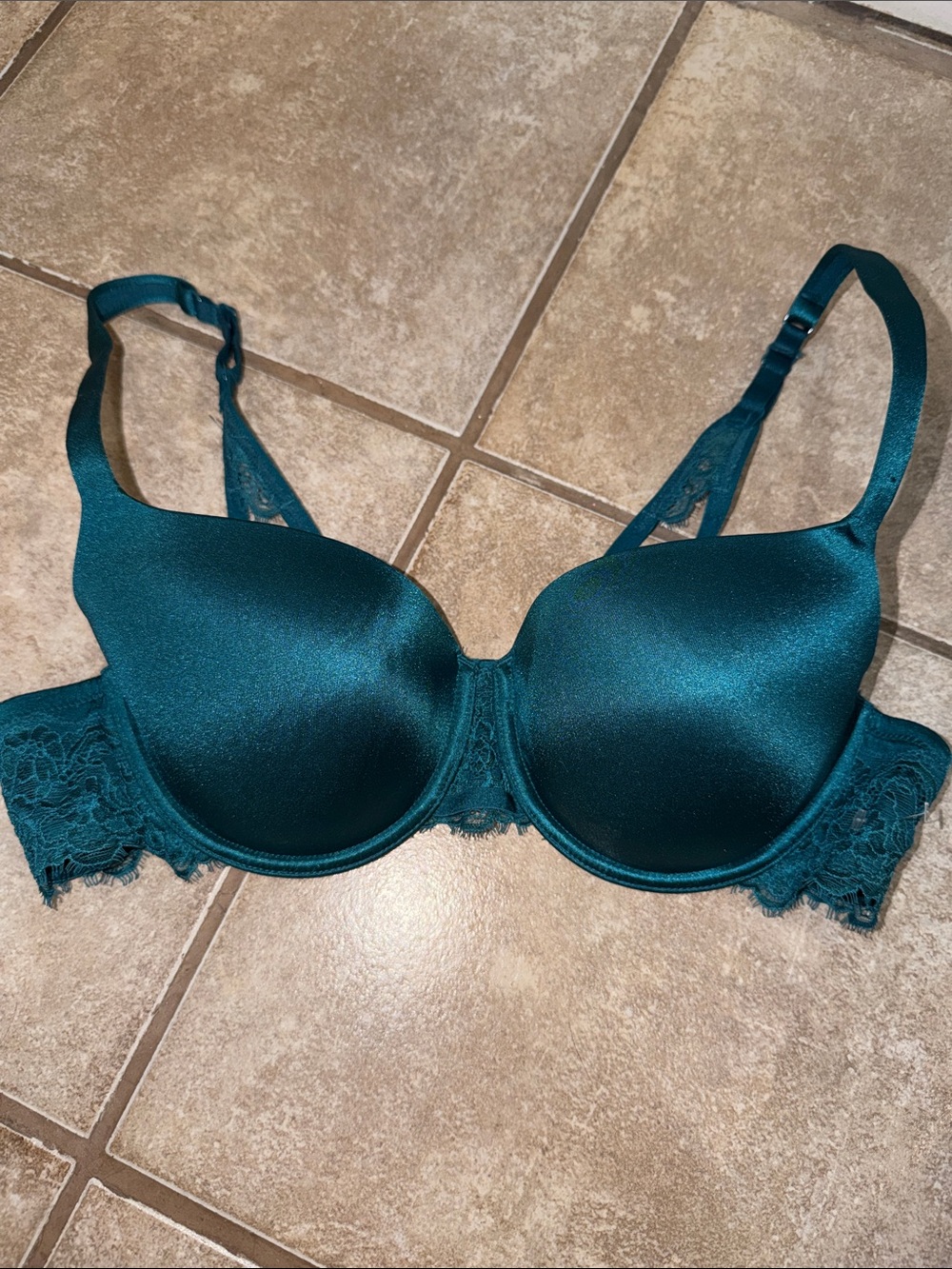 Teal Lace-Trim T-Shirt Bra - Women Intimates